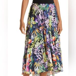 Kobi Halperin Tropical Floral Tiered Skirt. Women’s Size Large. NWT.